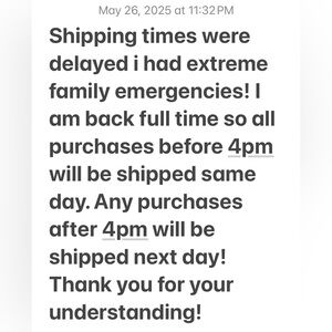 Shipping Notice - Same Day Before 4PM